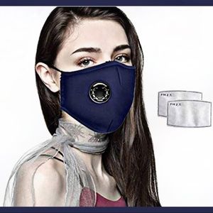 FACE MASK WITH EXHALE VALVE NAVY Filters I…